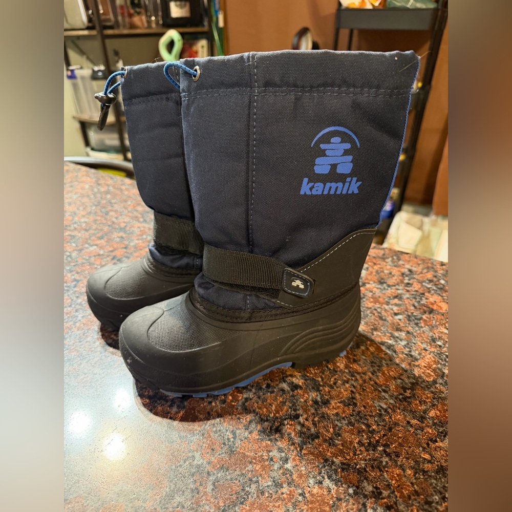 Kamik Black Boots with Blue Logo